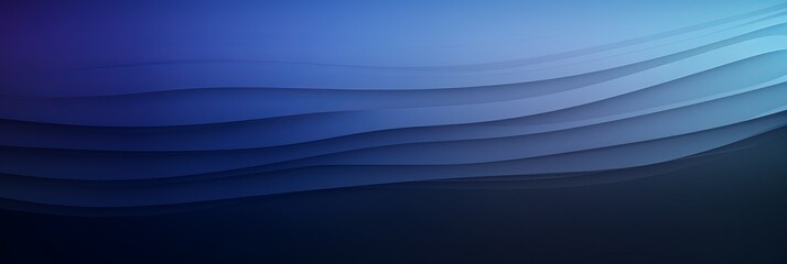 Poster - Smooth gradient background banner featuring flowing waves in shades of blue and purple