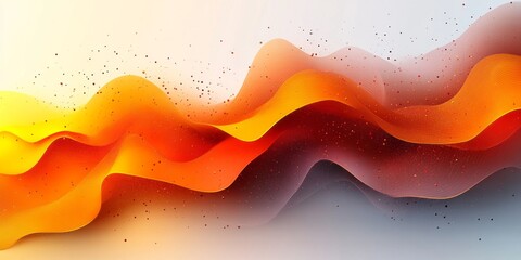 Poster - Gradient background banner showcasing flowing waves in vibrant colors of orange, yellow, and red with subtle textures
