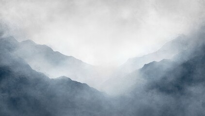 Aufkleber - Gray Abstract Clouds Watercolor Landscape Tranquil Soft Diffused Lighting