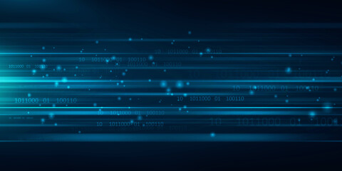 Poster - 2d illustration abstract futuristic electronic circuit technology background