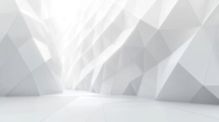 Aufkleber - Modern Abstract Geometric White Rhombus Background with Soft Lighting and Depth