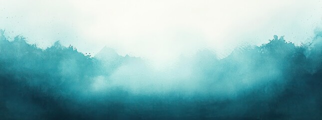 Aufkleber - Abstract gradient background in teal and aqua with soft watercolor effect and hazy white border