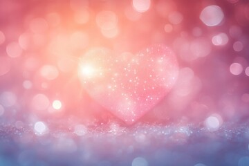 Aufkleber - Romantic Pastel Heart Bokeh Background for Love Celebrations and Holidays