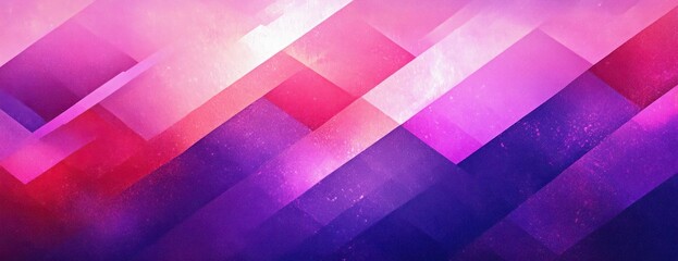 Aufkleber - Abstract Geometric Background in Purple Pink White and Blue with Layered Textured Shapes and Diagonal Lines