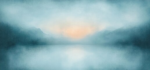 Aufkleber - Ethereal Pastel Landscape Painting with Soft Colors and Gentle Light