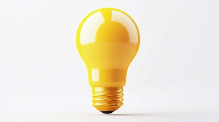 Poster - An eye-catching 3D yellow light bulb icon symbolizes creativity and innovation. Ideal for business strategy solutions and brainstorming activities, it invites imaginative thinking