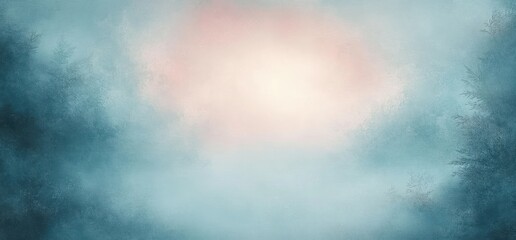 Aufkleber - Soft Pastel Ethereal Landscape Painting with Gentle Light and Blurred Edges