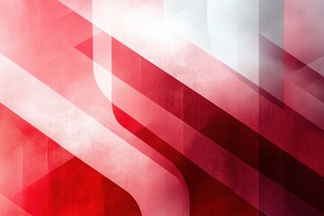 Poster - Abstract Composition Geometric Shapes Red White Gradient Soft Lighting Dreamy Atmosphere Minimalism Modern Art Transparency Layering Effects