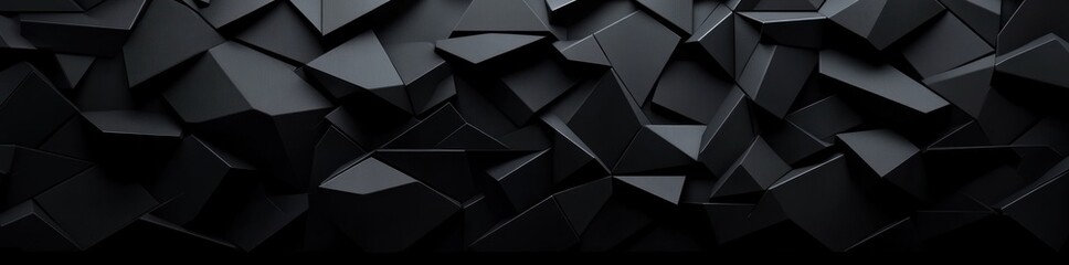 Poster - Geometric Black Background with Sharp Edges for Website Header 3D Illustration