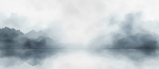 Aufkleber - Abstract Watercolor Background Gray Textured Painting Soft Foggy Light Grunge Distressed Cloudy Illustration Elegant Design
