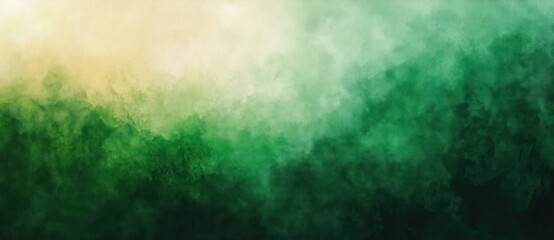 Aufkleber - Abstract Green Watercolor Background with Hazy White Sky and Textured Gradient Design for Christmas and Spring Themes
