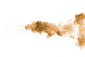 Wall Mural - cloud of dust is blowing in the wind. the dust is brown and is covering the ground