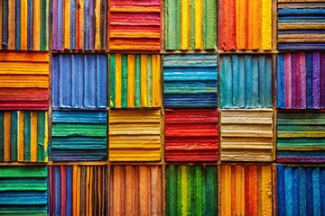 Poster - Dried Paint Stripes on Square Canvas Texture Abstract Background