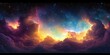 © zhuan - Vibrant Cosmic Nebula Surreal Space Scene with Ethereal Light and Swirling Clouds