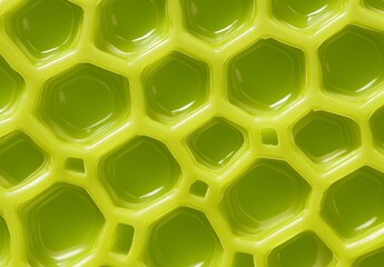 Poster - close up view of a lime green honeycomb pattern, featuring hexagonal shapes with a glossy finish. th