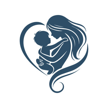 Heartwarming Mother and Baby Silhouette Vector for Mother’s Day