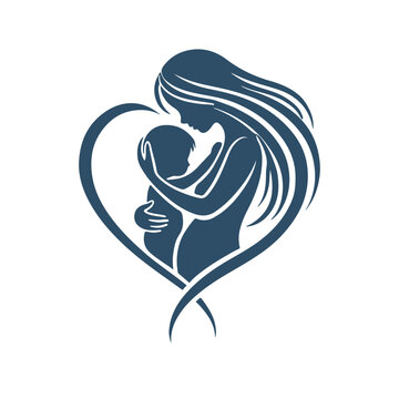 Heartwarming Mother and Baby Silhouette Vector for Mother’s Day