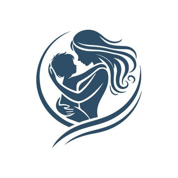 Mother and Baby Within a Heart – Mother’s Day Silhouette Design