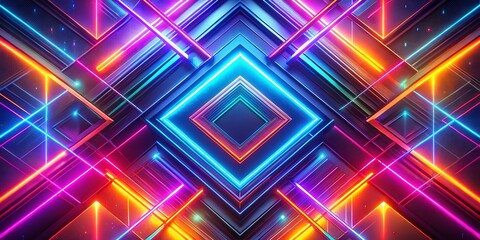 Poster - Futuristic Abstract Geometric Pattern Background - Left Copy Space for Text