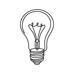 light bulb continuous one line drawing. lightbulb in simple linear style. idea, brainstorm concept. 