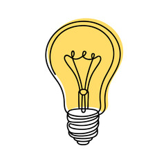 Wall Mural - Light bulb continuous one line drawing. Lightbulb in simple linear style. Idea, brainstorm concept. Vector illustration.