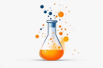 Poster - A clean minimalist icon of a test tube with bubbles rising, symbolizing scientific experiments