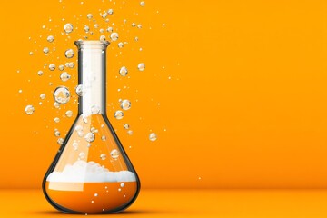 Poster - A clean minimalist icon of a test tube with bubbles rising, symbolizing scientific experiments