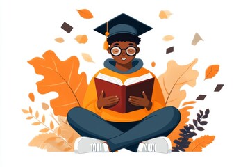 Aufkleber - A clean, flat design of a student taking an assessment on a digital screen