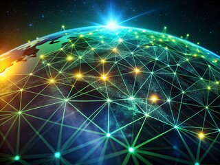 Poster - Global Network: Minimalist Digital Interconnectivity