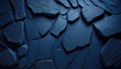 Aufkleber - deep blue textured cracked stone pattern for abstract backgrounds, graphic design, or modern interior decor accents