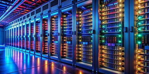 Poster - Glowing Servers in Modern Data Center: Network Infrastructure Close-Up