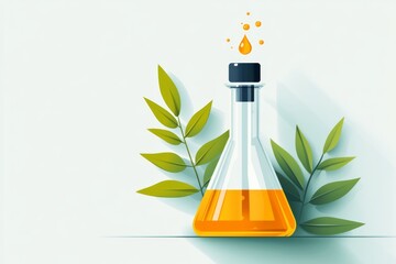 Aufkleber - A flat, modern design of a beaker with a single droplet falling into it, representing chemistry research