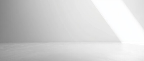 Poster - bright and spacious empty room with white wall and no furniture, ideal for minimalist design or back