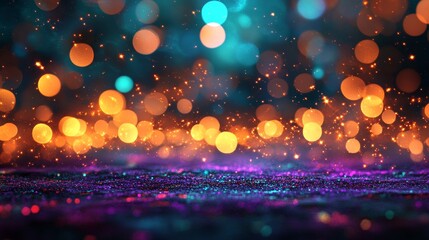 Wall Mural - smoke with sparks, purple and blue highlights, on a dark background