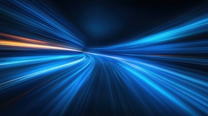 Poster - Abstract Blue Background with Speed Light Blur Effect for Creative Digital Designs and Modern Technology Themes