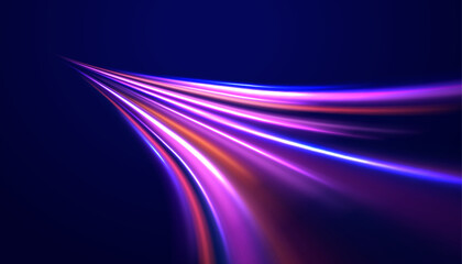 Wall Mural - swirl bokeh effect. colored shiny sparks of spiral wave. curved bright speed line swirls. shiny wavy