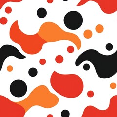 Poster - Contemporary Abstract Design with Dots and Swirls in a Seamless Pattern