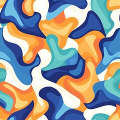 Poster - Colorful Abstract Marbling Texture with Flowing Shapes and Dynamic Patterns