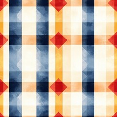 Poster - Colorful Abstract Plaid Texture with Layered Colors and Geometric Design Elements