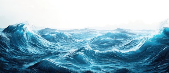 Poster - Abstract Blue Waves Background for Presentation in Vector Style, Ideal for Digital and Print Media Use in Creative Projects