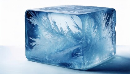 Aufkleber - crystal-clear ice block with frozen patterns for design, advertising, or beverage promotions showcasing frosty texture

