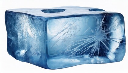 Poster - crystal-clear ice block with frozen patterns for design, advertising, or beverage promotions showcasing frosty texture

