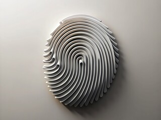 Poster - High-Detail Biometric Fingerprint Glyph: Abstract Security Symbol