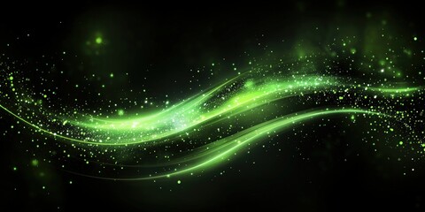 Poster - abstract background with green lines and speeding lights, creating a dynamic and energetic atmospher