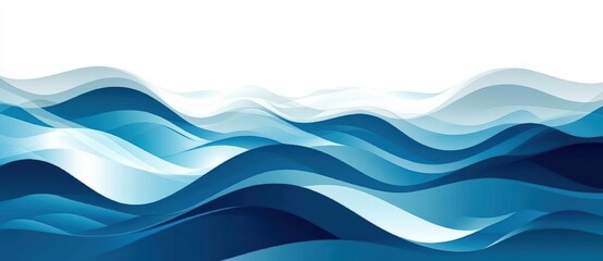 Poster - Tranquil Abstract Ocean Waves Background for Vector Designs and Presentations Featuring Smooth Blue Tones and Graceful Curves