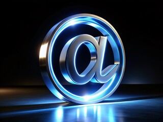 Poster - International Email Symbol Night Photography Isolated on White Background