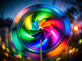 Poster - Long Exposure Pinwheel Diagram Business Strategy Presentation Slide Template