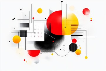 Poster - A minimalist representation of a teacher handing a worksheet to a student, using simple geometric shapes