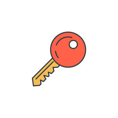 Fototapete - Key icon symbol vector illustration isolated on white background