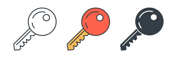 Fototapete - Key icon symbol vector illustration isolated on white background